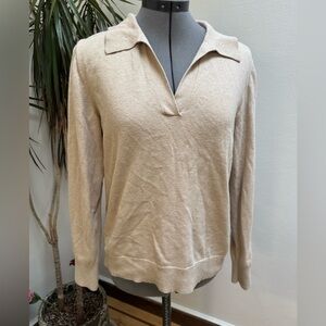 J. Crew Cotton-Cashmere Collared Sweater